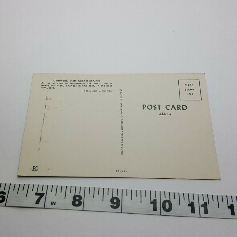 Aerial View Columbus Ohio Vintage Postcard