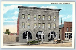 c1920's New Logan Hotel & Restaurant Classic Cars Du Bois Pennsylvania Postcard