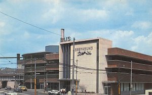 The beautiful dew and modern Greyhound bus station in ramp parking garage Pit...