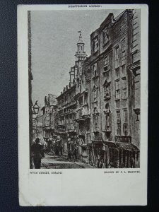 London DISAPPEARING LONDON Wych St. The Strand c1905 Postcard Art by F. Emanuel