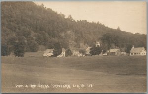 THETFORD CENTER VT PUBLIC BUILDINGS ANTIQUE REAL PHOTO POSTCARD RPPC