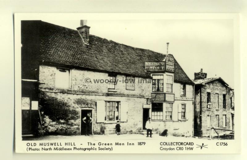 pp1354 - Muswell Hill - The Green Man Inn - 1879 - Pamlin postcard