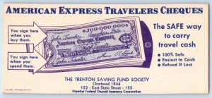 American Express Travelers Cheques Trenton NJ Inkblotter Advertising Postcard