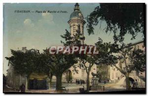 Old Postcard Vidauban Place du Marche and Post