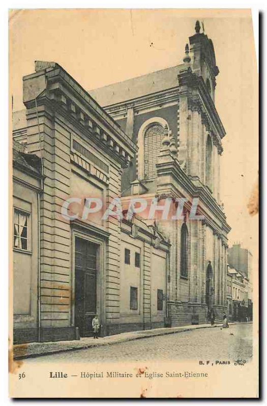 Postcard Lille Old Military Hospital and Church of Saint Etienne