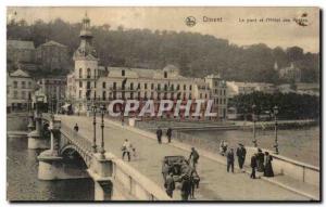 Old Postcard Dinant Bridge and & # 39hotel Post