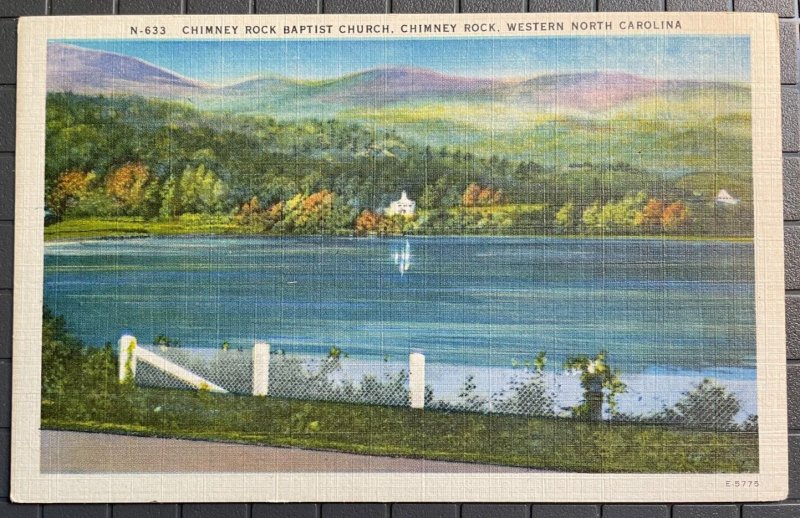 Vintage Postcard 1930-1945 Chimney Rock Baptist Church, W. North Carolina (NC)
