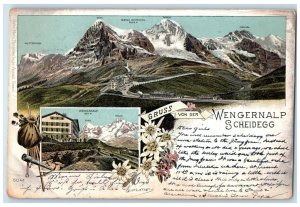 1905 Gruss Von Der Wengernalp Scheidegg Germany Multiview Antique Postcard