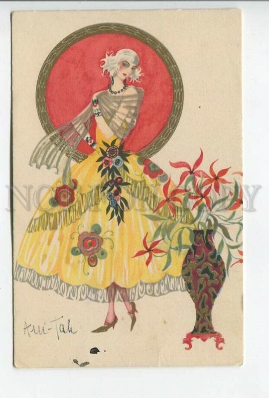 461948 ANI-TAH Fashion Woman ART NOUVEAU Vintage postcard