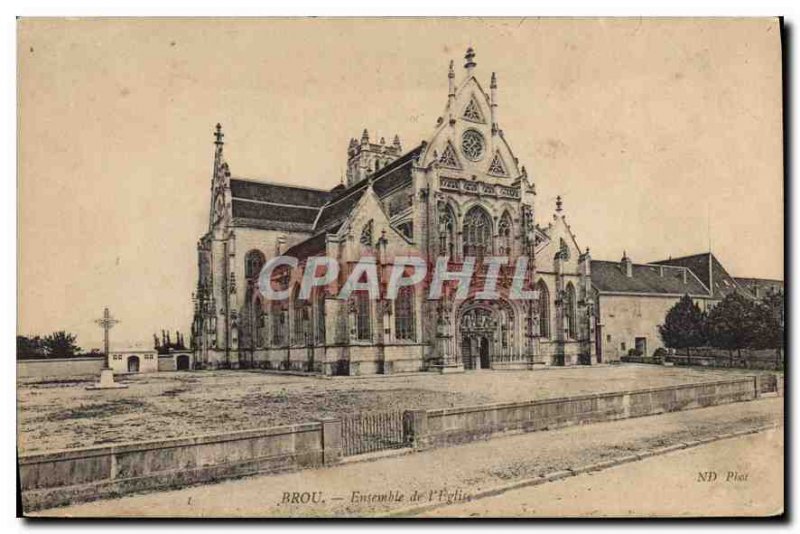 Postcard Old Brou Church Together