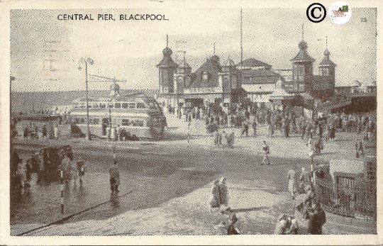 Central Pier, Blackpool London Street Scene British Double Decker Bus Postcard