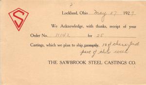 E42/ Lockland Ohio Postcard c1929 Sawbrook Steel Castings Company Cincinnati