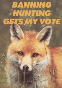 Ban Fox Hunting Blood Sports London 1980s Campaign Postcard