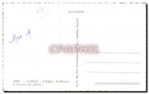 Old Postcard Laigle The St. Martin's Church through the trees