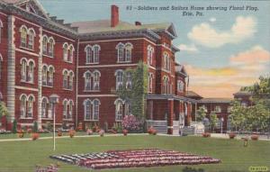 Pennsylvania Erie Soldiers and Sailors Home Showing Floral Flag Curteich