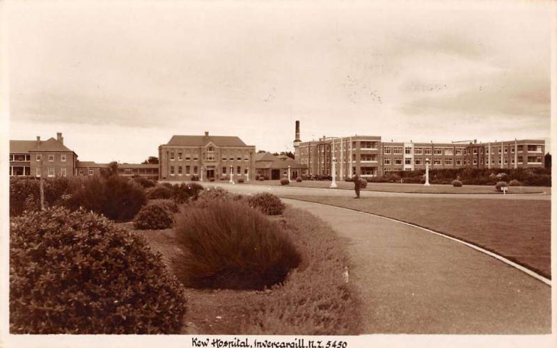 Invercargill New Zealand Kew Hospital Real Photo Antique Postcard K17179