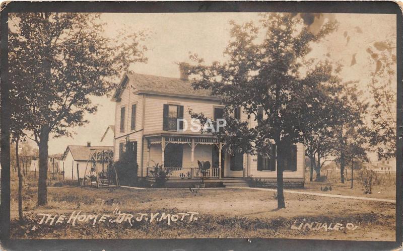 C60/ Lindale Ohio Postcard Real Photo RPPC Clermont County Dr Mott Home 1910