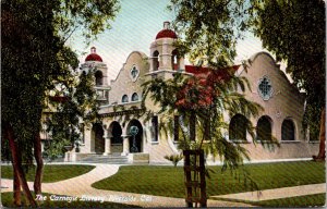 Postcard The Carnegie Library in Riverside, California