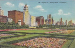 Illinois Chicago Skyline Of Chicago From Grant Park