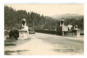 CA - Klamath. Douglass Bridge over Klamath River (Hwy 101) Old Car     RPPC