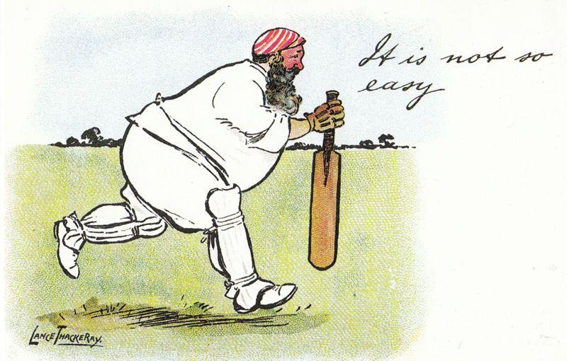 Lance Thackeray It Is Not So Easy 1970s Cricket Comic Humour Postcard