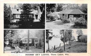 Sky Lodge Three Lakes Wisconsin 1950s postcard