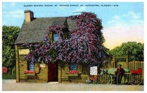 Oldest School House St George Street St Augustine Florida Postcard Posted 1949