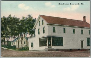 BROWNVILLE ME HIGH STREET ANTIQUE POSTCARD