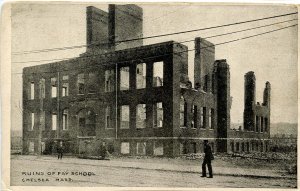 MA - Chelsea. April 12, 1908 Fire Ruins, Fay School