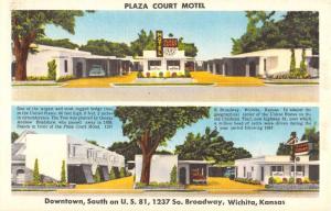 Wichita Kansas Plaza Court Hotel Multiview Antique Postcard K95892