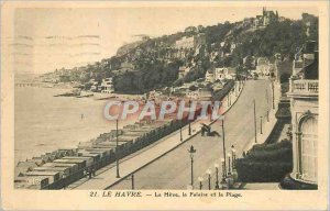 Old Postcard Le Havre The Heve The Cliff and Beach