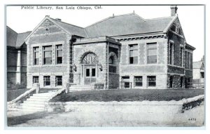 SAN LUIS OBISPO,  CA California ~ The PUBLIC LIBRARY  c1910s  PNC Postcard