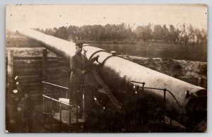 Military RPPC German Gun Artillery And Soldiers Photo Postcard N30