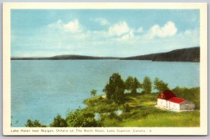 Postcard Lake Superior Ontario c1940s Lake Helen near Nipigon North Shore PECO