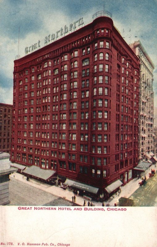 Vintage Postcard 1910's Great Northern Hotel and Building Chicago Illinois ILL