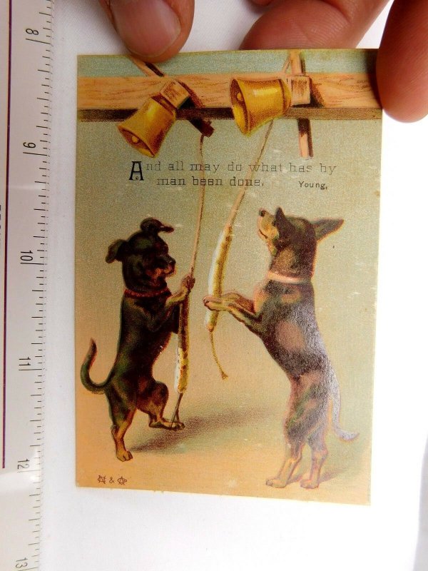 Wonderful Anthropomorphic Dogs Ringing Bells Honest Labor Brings Lovely F46