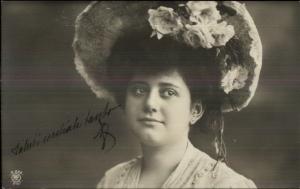 Beautiful Woman Hat w/ Flowers - From Italy c1900 Real Photo Postcard