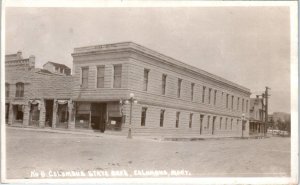 RPPC COLUMBUS, MT Montana ~ COLUMBUS STATE BANK Street Scene c1910s Postcard