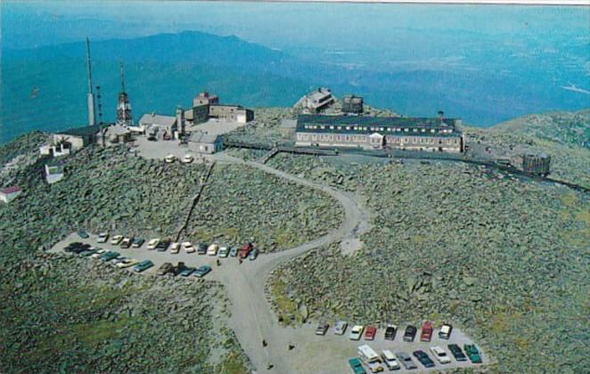 New Hampshire Aerial View Summit House Hotel and T V Station On Mt Washington