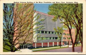 Vtg 1950s Medical Sciences Building Mayo Clinic Foundation Rochester MN Postcard