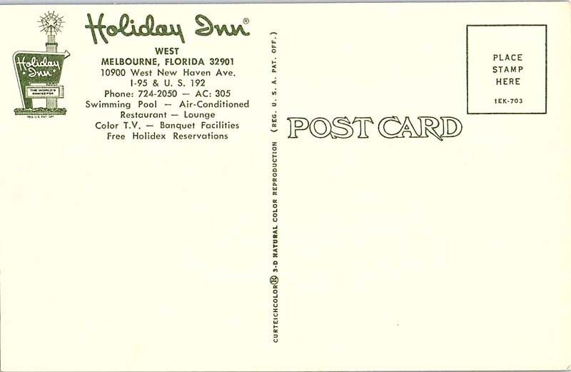 Postcard HOTEL SCENE Melbourne Florida FL AJ0742