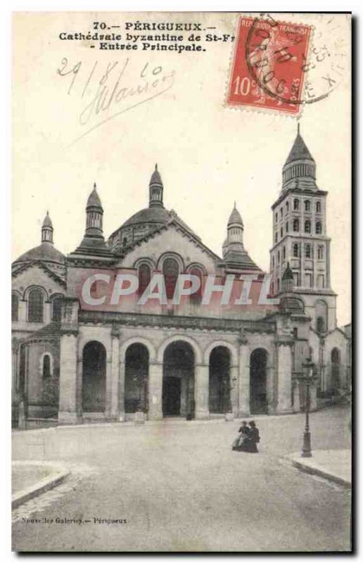 Old Postcard Perigueux Byzantine Cathedral Main Entrance