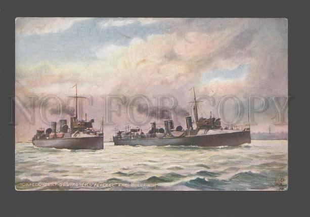 079185 Torpedo-boat destroyers Peterel Bullfinch Vintage TUCK