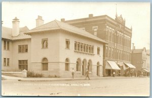 CADILLAC MI MASONIC TEMPLE CUMMERDIGGINS OFFICE ANTIQUE REAL PHOTO POSTCARD RPPC