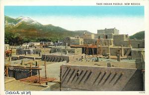 Vintage Postcard Taos Indian Pueblo New Mexico