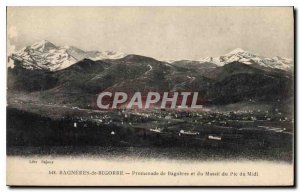 Postcard Old Bagnerres Bagneres de Bigorre Promenade and massif of the Pic du...