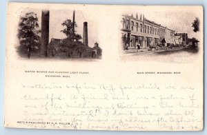 1914 Water Works And Electric Light Plant Main Street Richmond MI Postcard