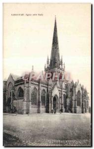 Old Postcard Carentan church south side