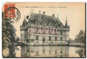 Old Postcard Azay le Rideau Chateau I and L West Facade