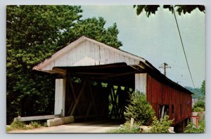 Covered Bridge Over Eel River MANCHESTER Indiana Vintage Postcard A141